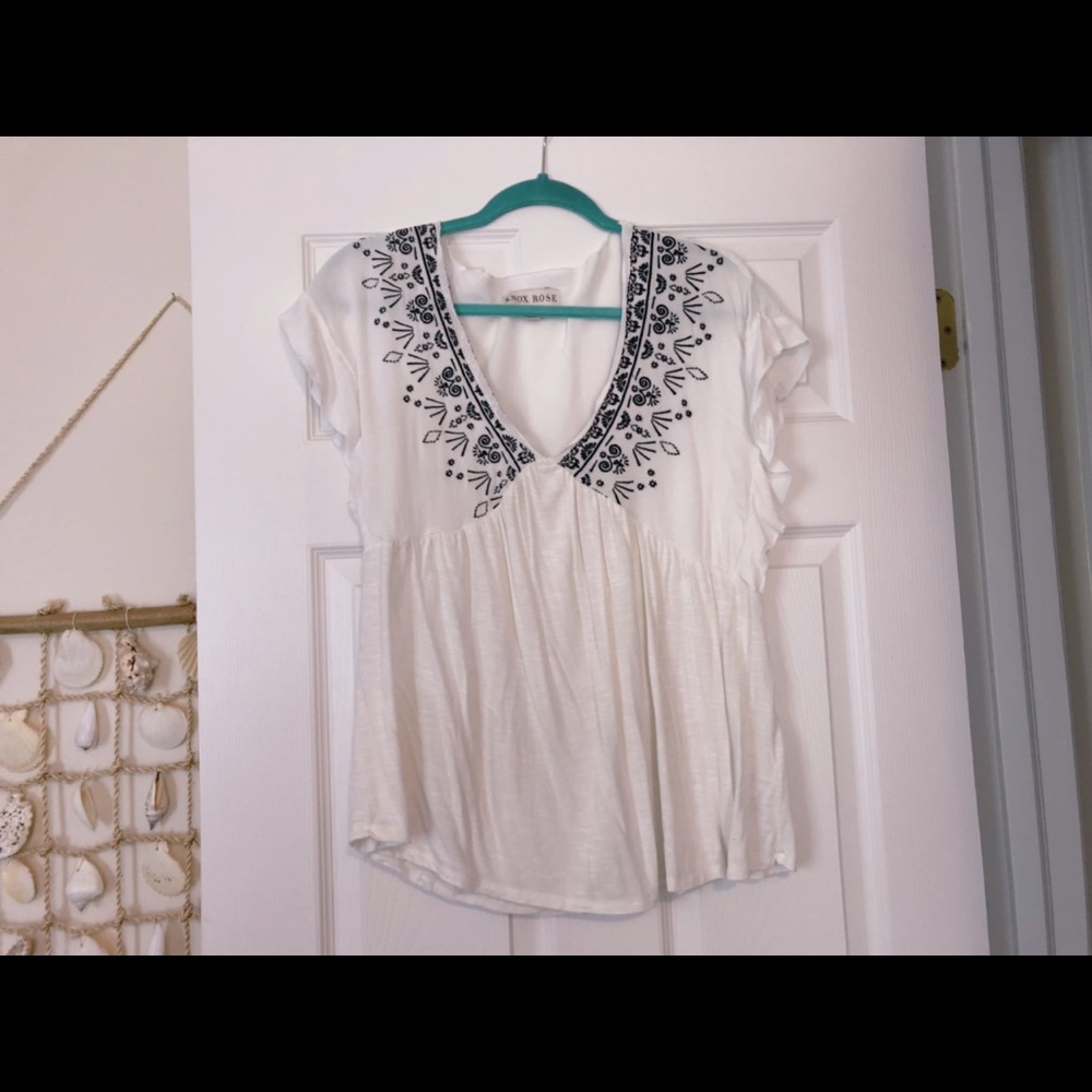 Knox Rose Boho Top White